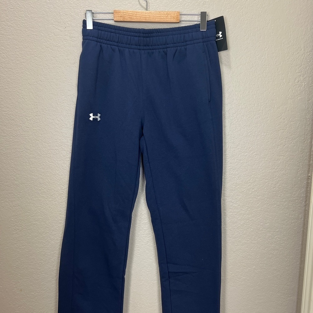 Under Armour Womens Small Sweatpants Joggers Navy Blue Loose Pull On Soft Comfy - Picture 3 of 11